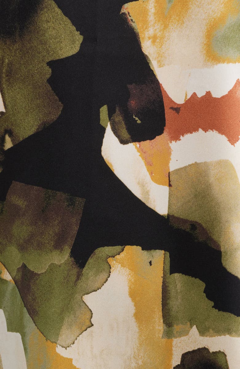 Anne Klein Abstract Print Short Sleeve Top, Alternate, color, Bay Leaf Multi