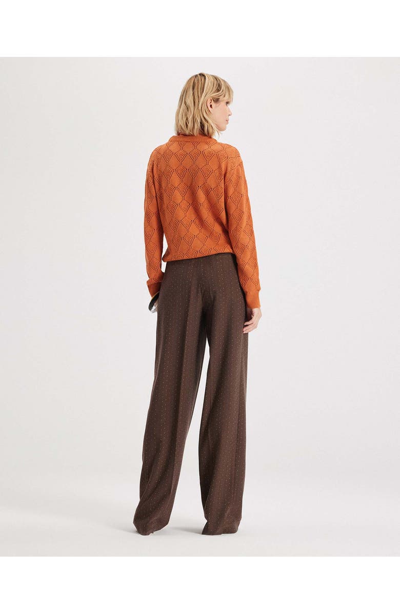 THEO The Label Ersa Pointelle Argyle Pullover, Alternate, color, Amber Sky