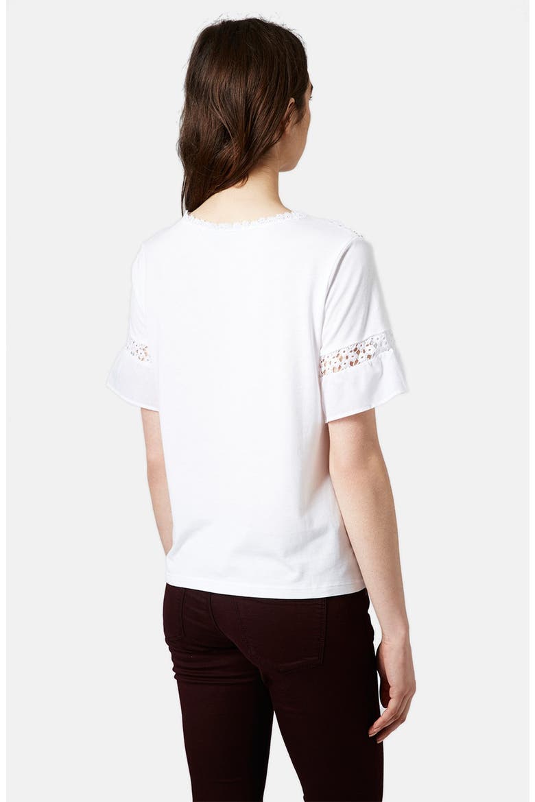 Crochet Inset Mixed Media Top, Alternate, color, WHITE