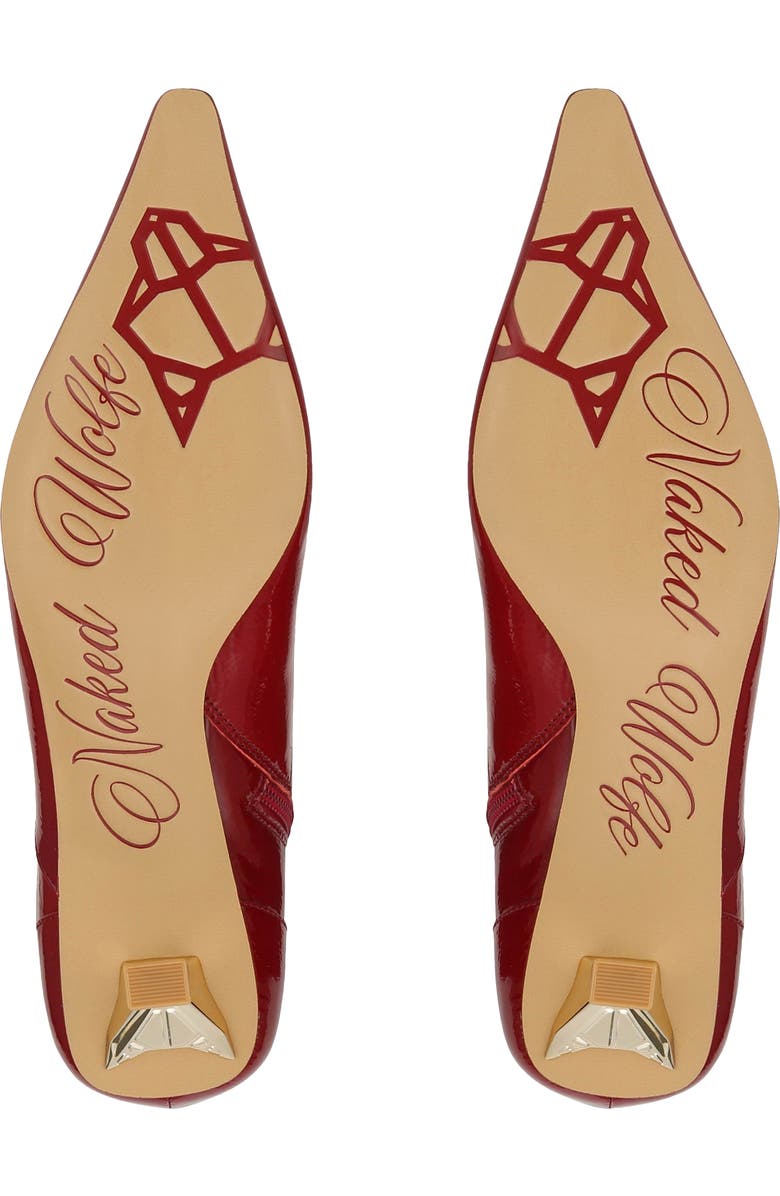 Naked Wolfe Tempting Pointed Toe Bootie, Alternate, color, Red-Crinkle Patent Leather