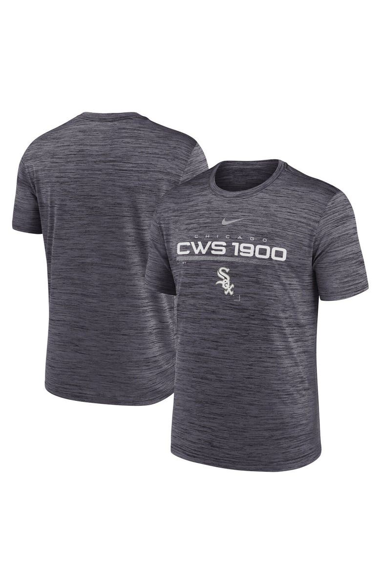 Nike Men's Nike Black Chicago White Sox Wordmark Velocity Performance T-Shirt, Main, color, Heather Black