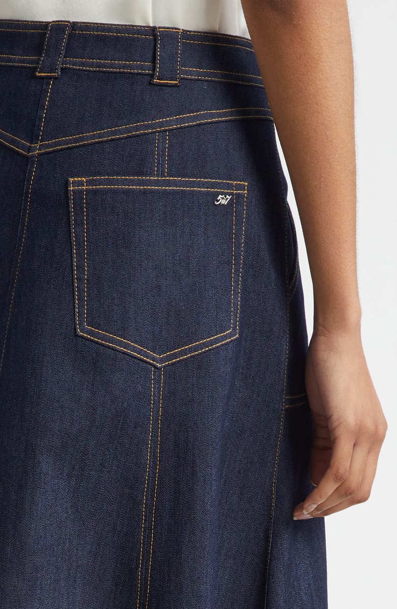 Cinq à Sept Benjiy Denim Midi Skirt, Alternate, color, Indigo