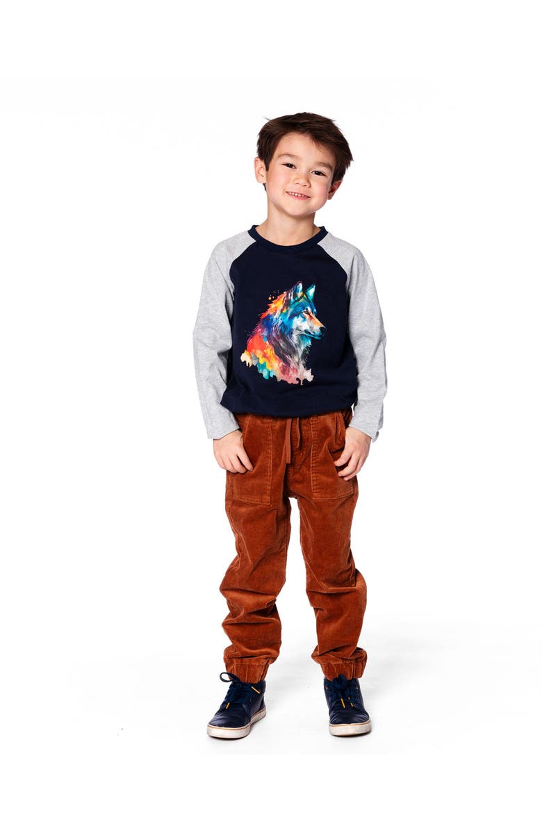 Deux par Deux Stretch Corduroy Jogger Pants, Alternate, color, Brown