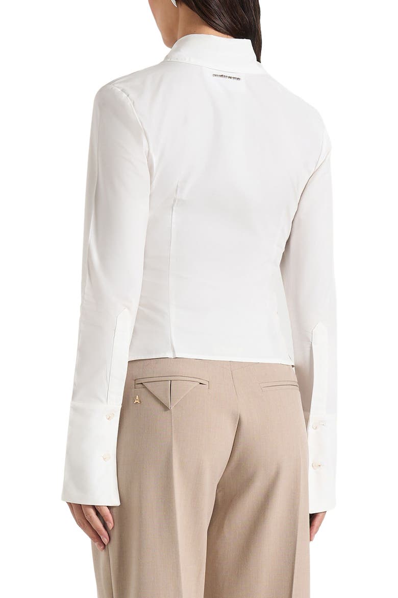 Sonia Tailored Cotton Cinch Shirt, Alternate, color, Off White