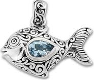 SAMUEL B. Blue Topaz Fish Pendant