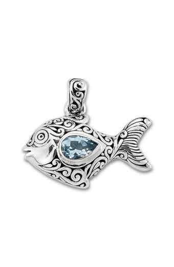 Blue Topaz Fish Pendant