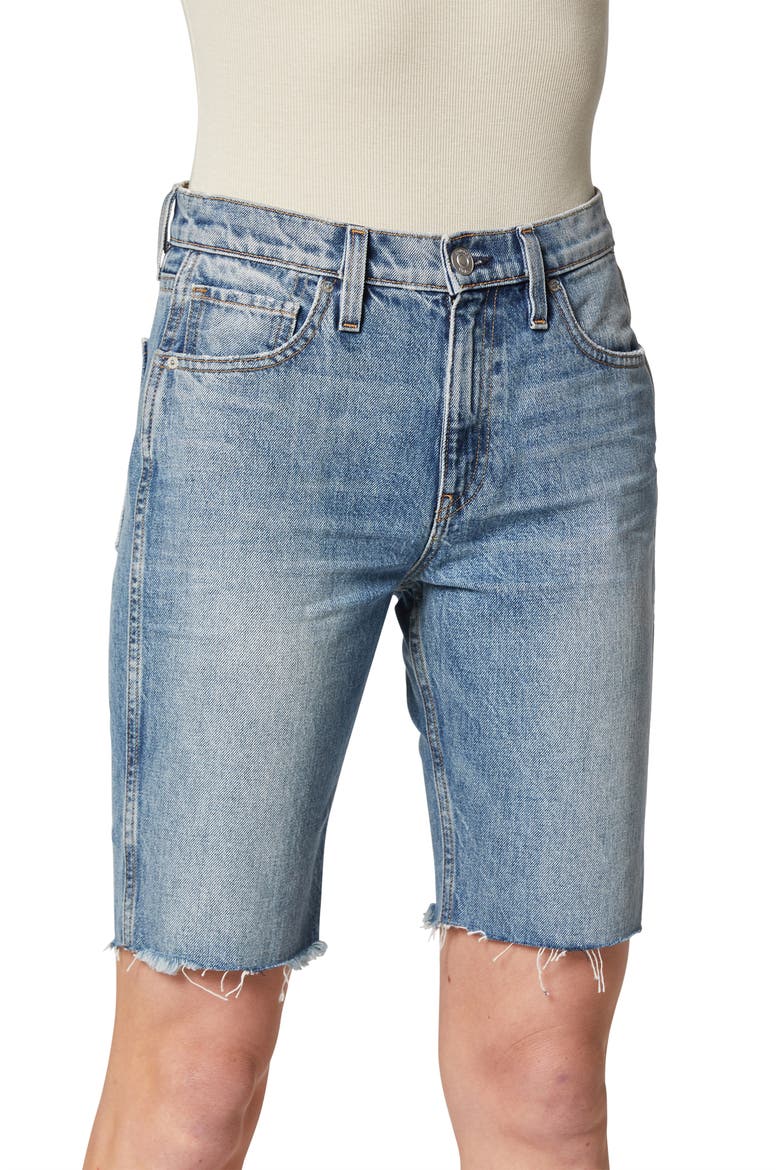 Freya High Waist Cutoff Denim Bike Shorts, Alternate, color, TEMPTATION