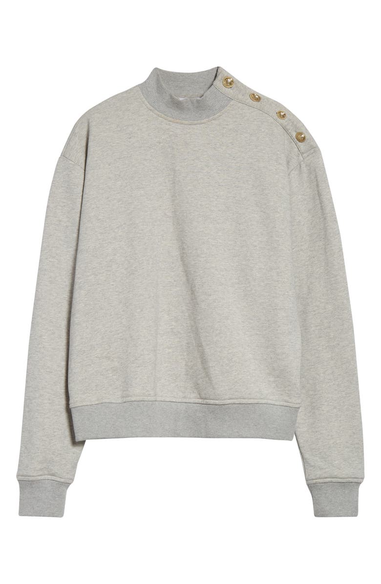 Derek Lam 10 Crosby Hylda Button Accent Cotton Sweatshirt, Alternate, color,