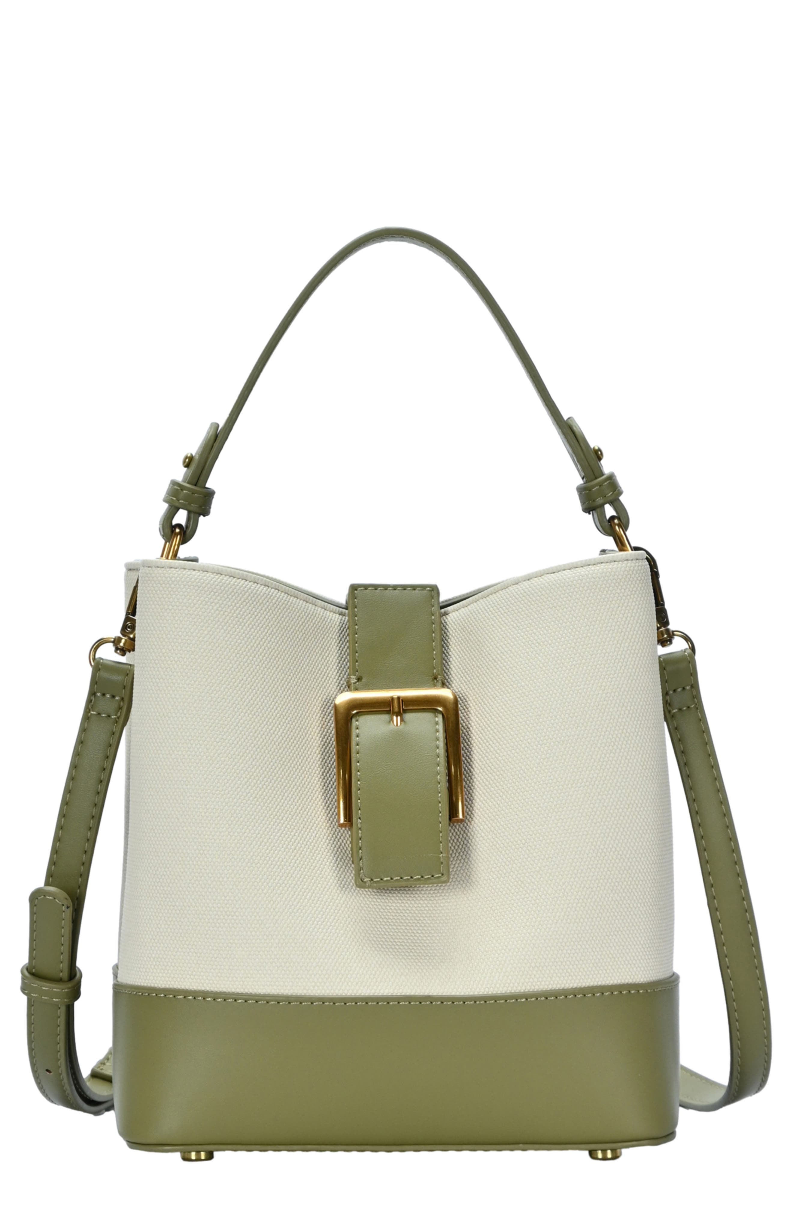 Canvas Buckle Bucket Bag