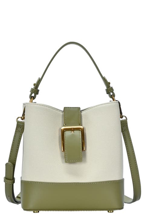 Canvas Buckle Bucket Bag