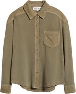 CITY BLUES Camden Thermal Mixed Media Snap-Up Shirt