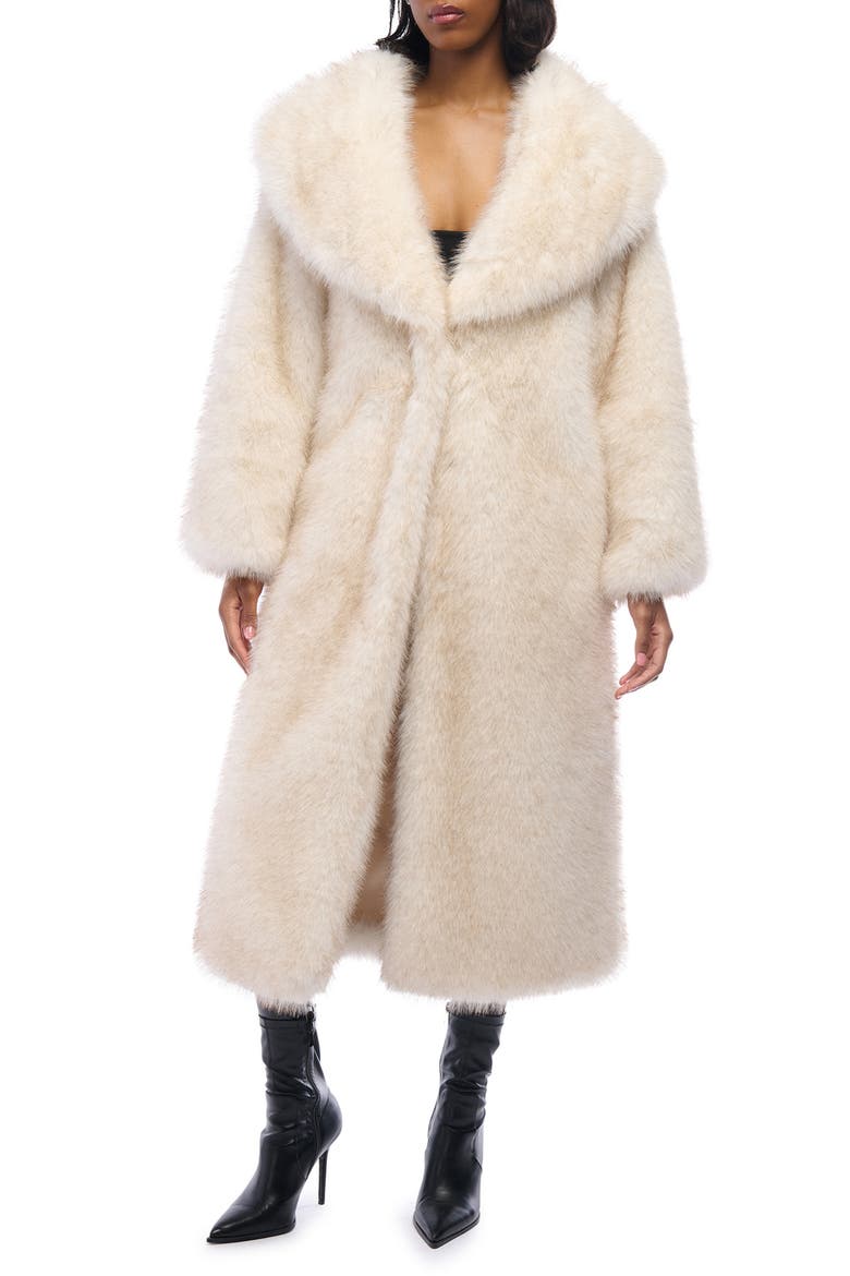 Toasted Marshmallow Faux Fur Coat, Main, color, WHITE