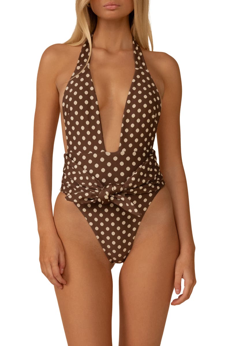 MONTCE Vivian Tropez Tie Waist One-Piece Swimsuit, Main, color, Vivian