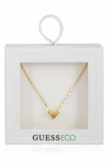 GUESS Pavé Cubic Zirconia Triangle Pendant Necklace