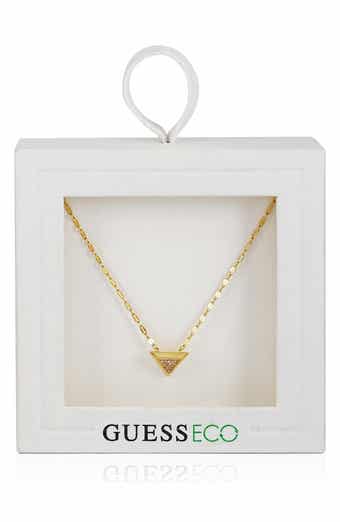 GUESS Pavé Cubic Zirconia Triangle Pendant Necklace