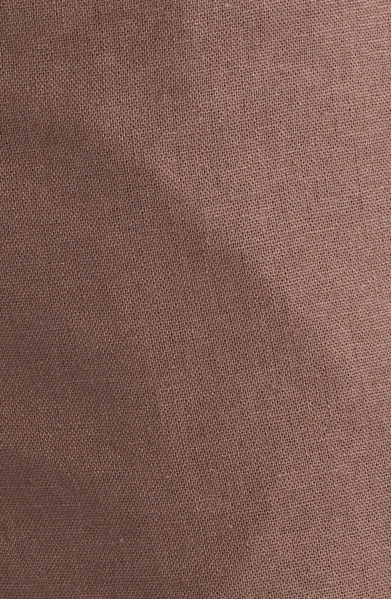 Topshop Low Slung Linen Blend Wide Leg Pants, Alternate, color, Brown Multi