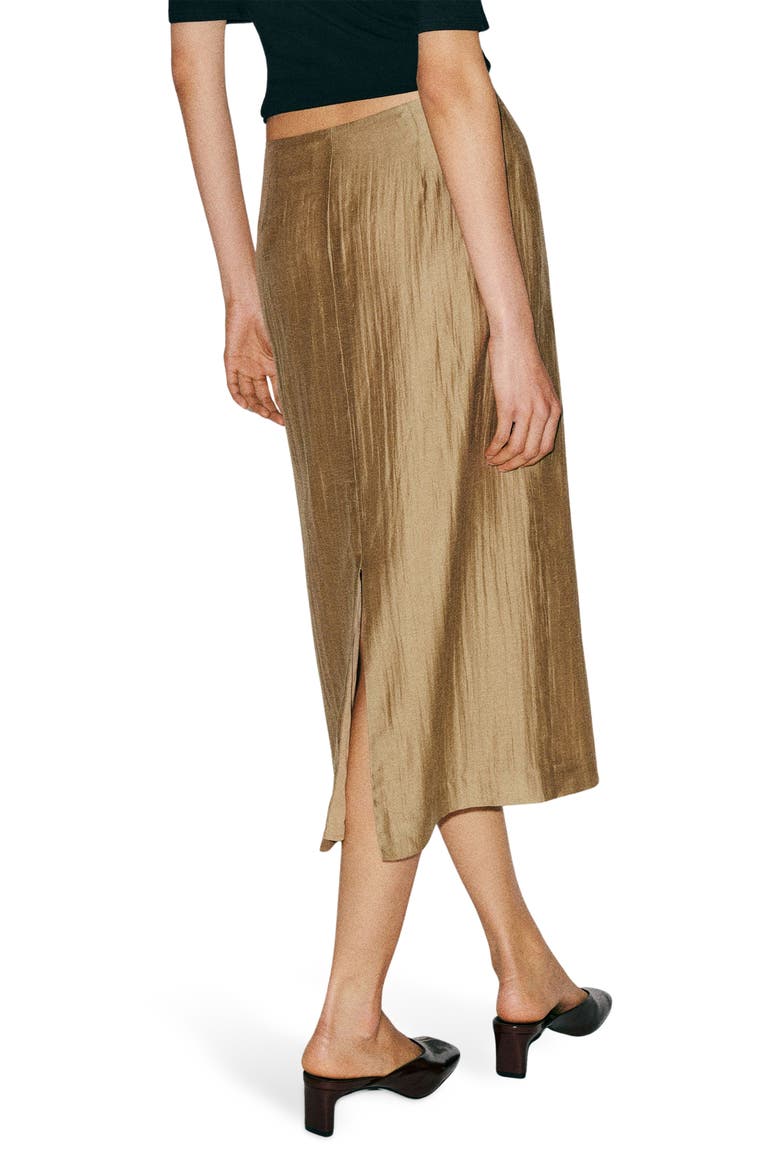 Helen Low Waist Midi Skirt, Alternate, color, TAN