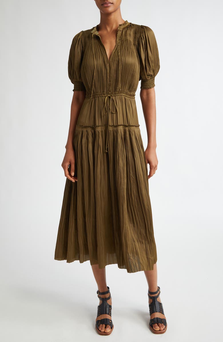 Ulla Johnson Astrid Pleated Maxi Dress, Main, color, 