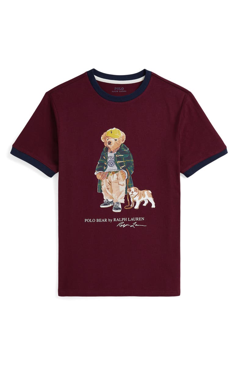 Polo Ralph Lauren Kids' Polo Bear Graphic T-Shirt, Main, color, Wine