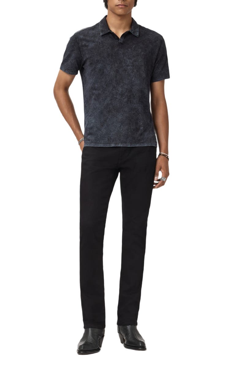 John Varvatos Carsten Johnny Collar Polo, Alternate, color, Titanium Blue
