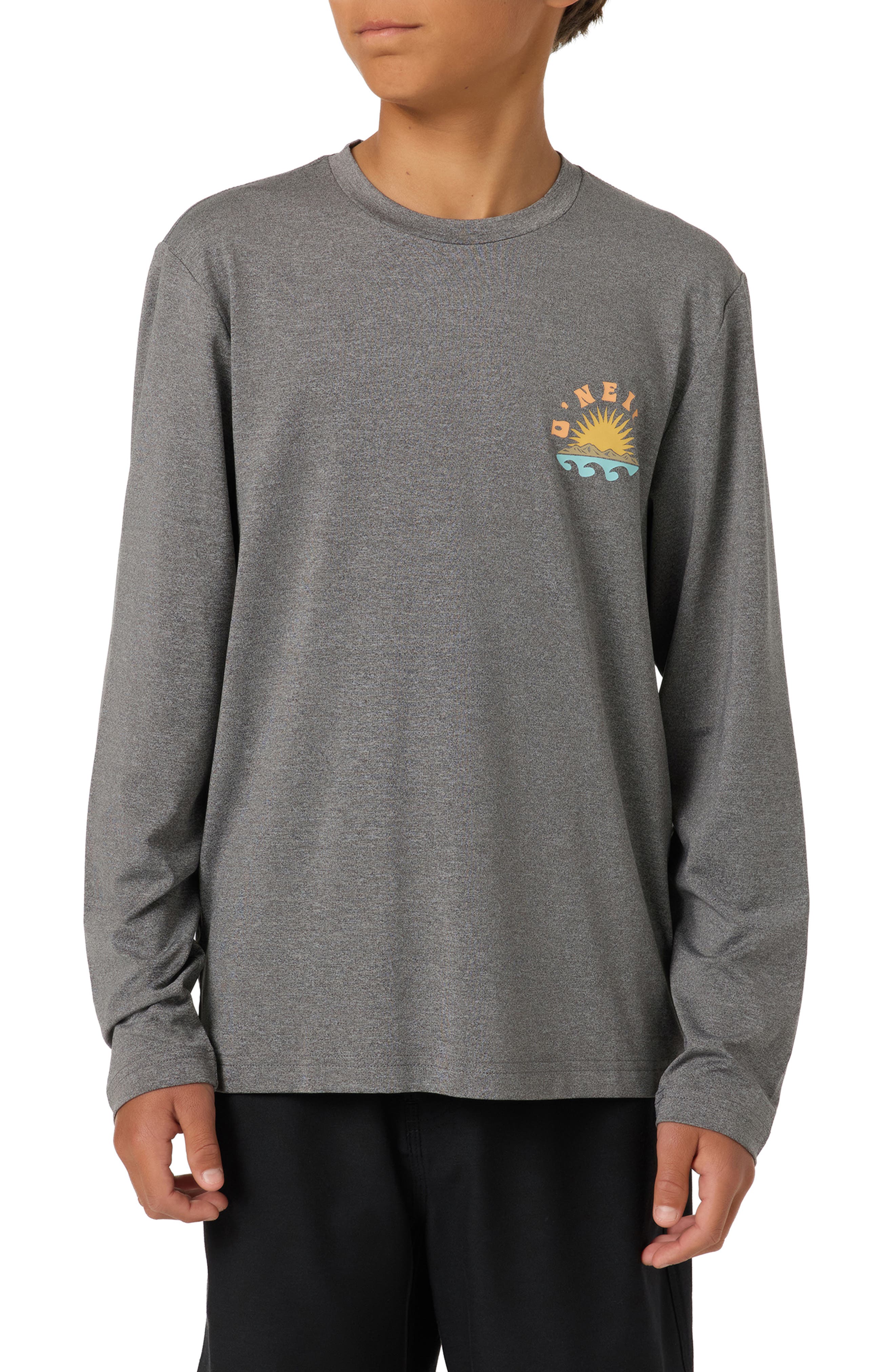 O'neill Kids' Solar Senic Upf 50 Long Sleeve Rashguard In Brown