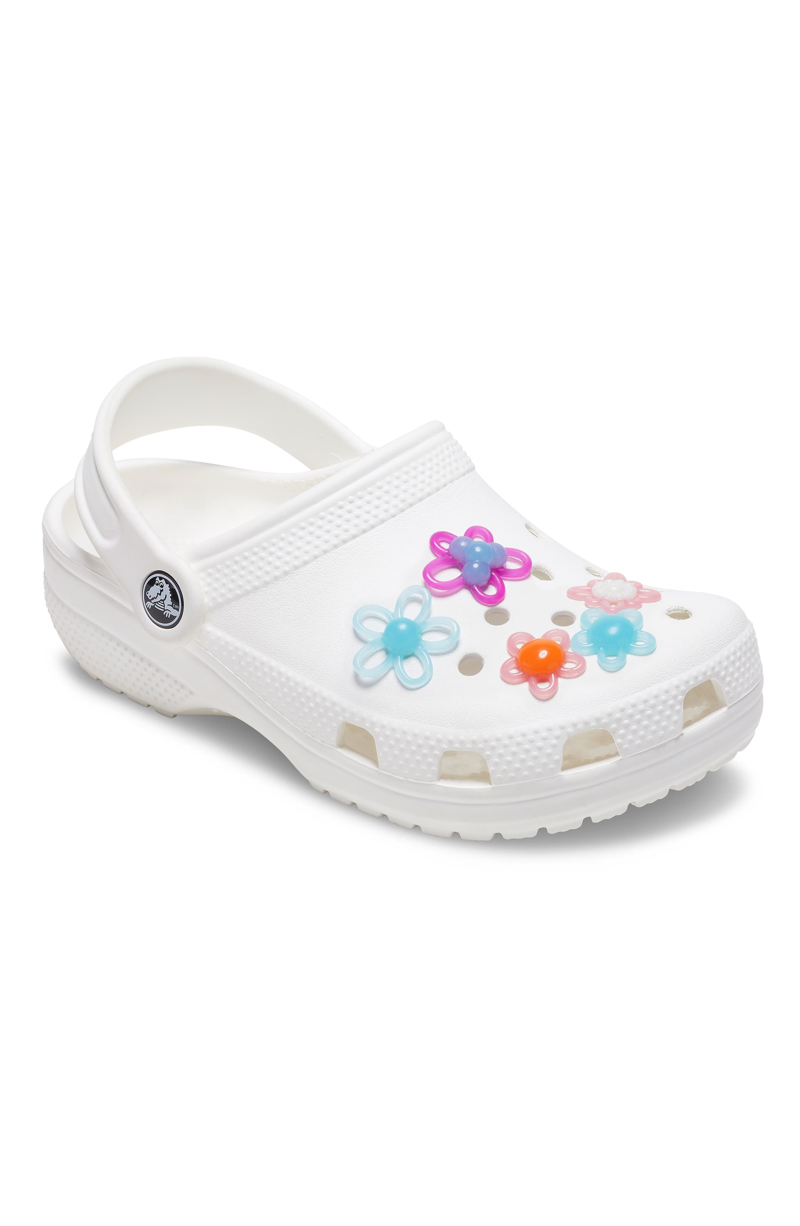 Kids' Assorted 5-Pack Vibrant Blossom CROCS Shoe Charms, Alternate, color, WHITE