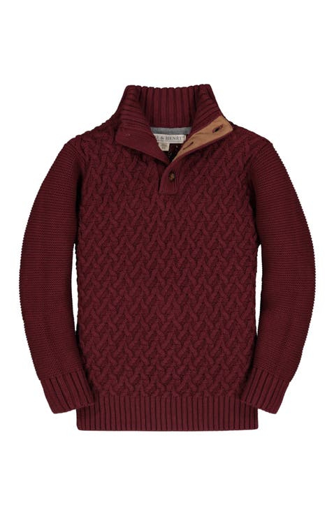 Baby Boys' Mock Neck Cable Sweater, Infant