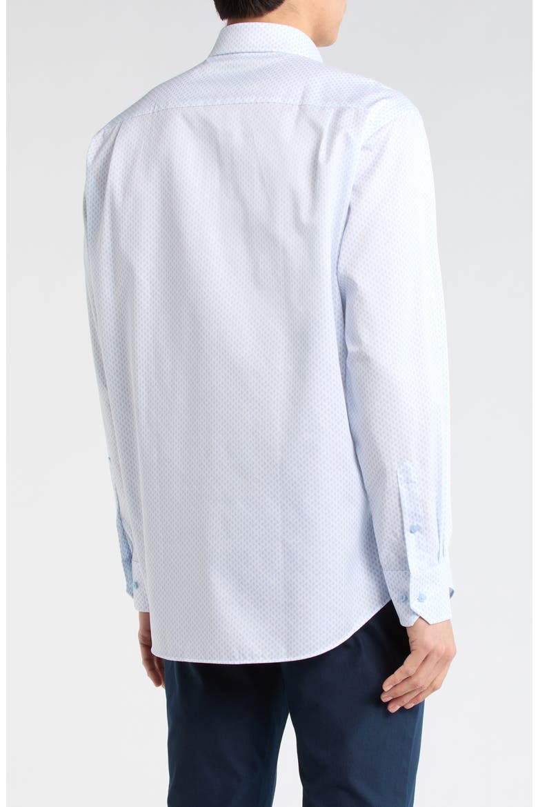 Neat Print Sport Shirt, Alternate, color, WHITE/ SKY