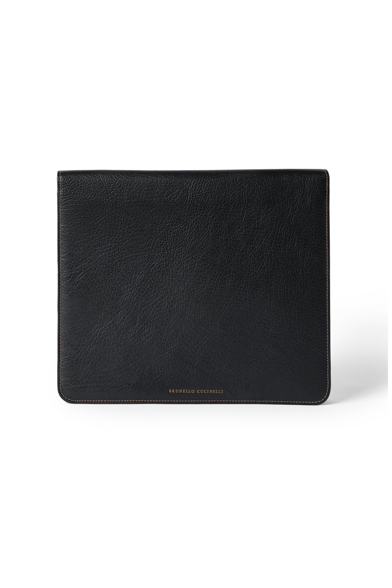 Grained calfskin document holder, Main, color, Black