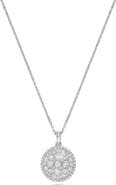 Ancona Fine Jewelry Pavé Circle Diamond Cluster Pendant Necklace in 14K White Gold