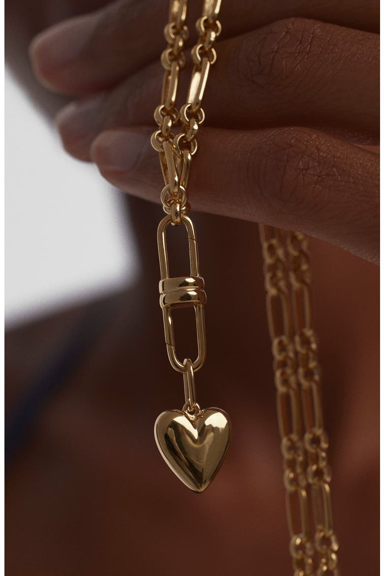 Puffy Heart Charm, Alternate, color, 18k Gold Vermeil