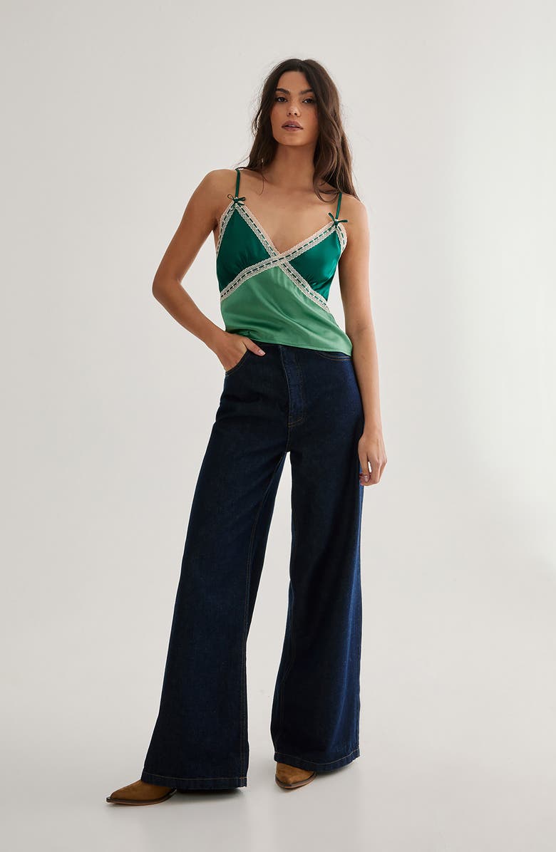 NASTY GAL Lace Trim Satin Camisole, Alternate, color, 