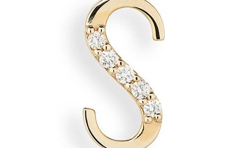 Lana 14k Gold Diamond Initial Single Stud Earring In Gold