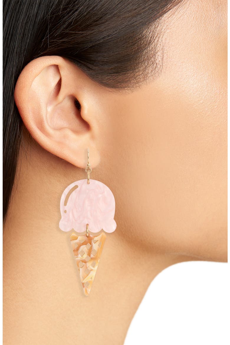 Ice Cream Drop Earrings, Alternate, color, PINK
