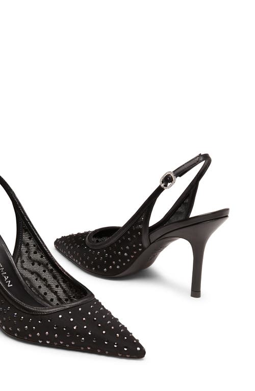 Stuart Weitzman Emilia Mesh 85 Slingback Pump In Black