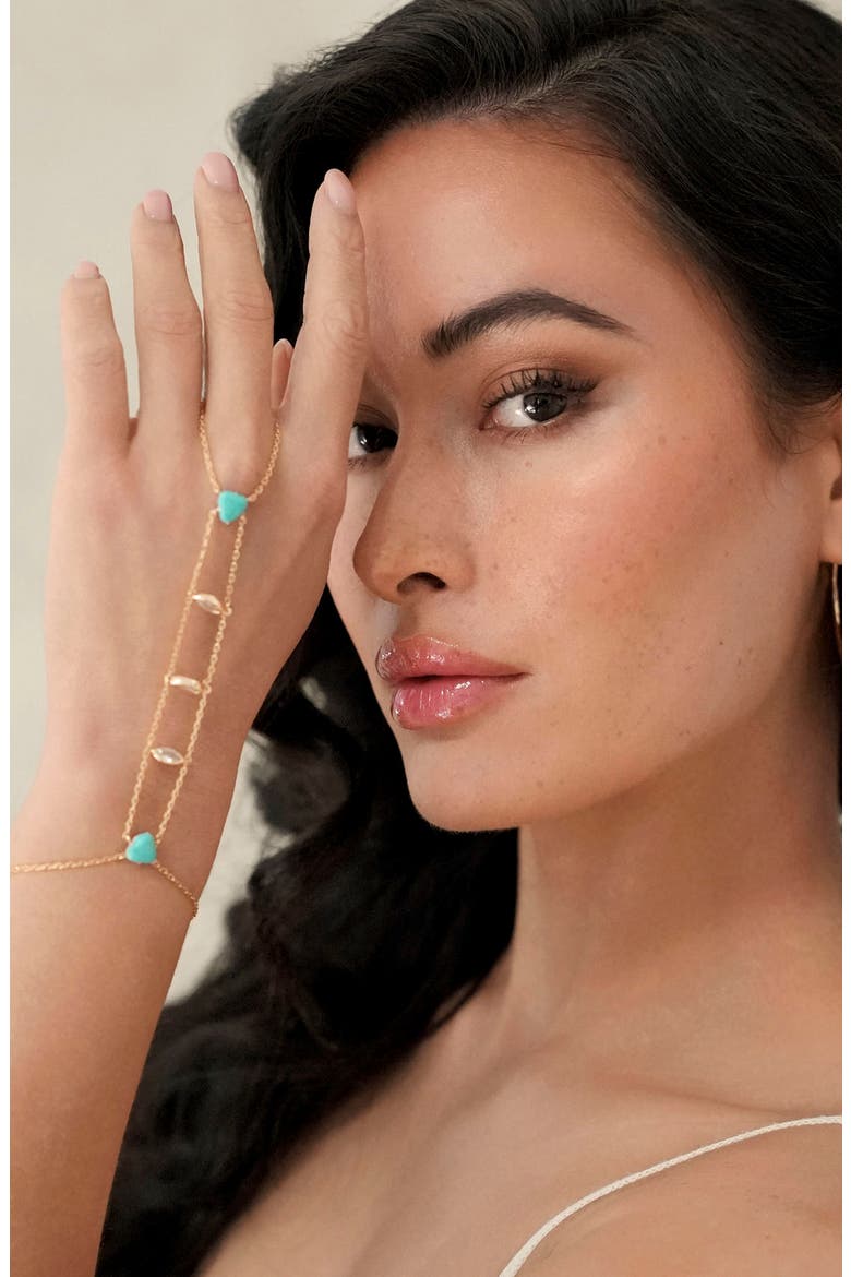 Reconstituted Turquoise Solstice Hand Chain, Alternate, color, TURQUOISE