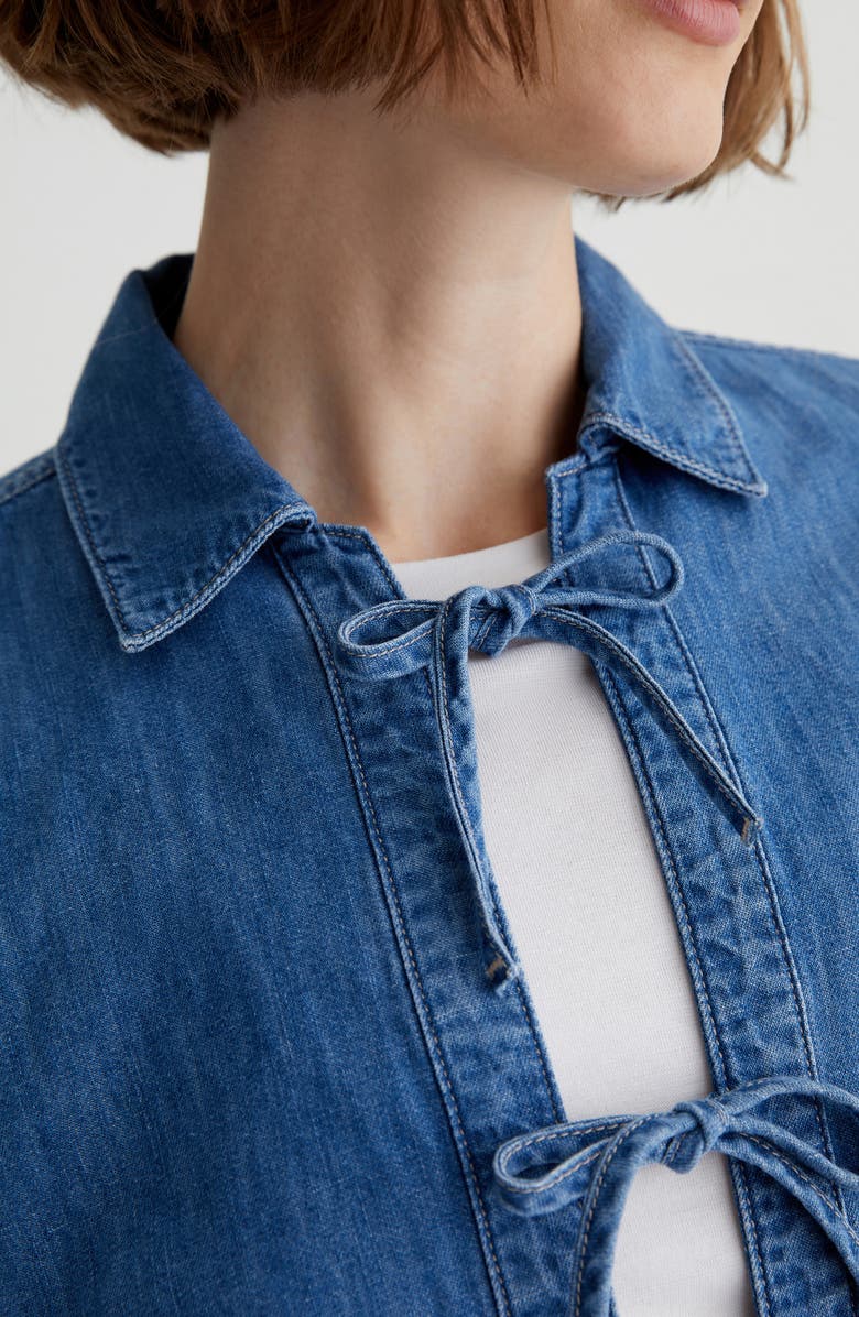 AG Dottie Tie Front Denim Jacket, Alternate, color,