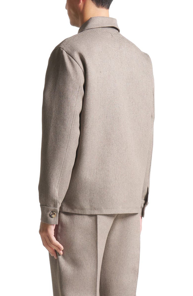 Manière De Voir Leo Textured Tailored Long Sleeve Overshirt, Alternate, color, Taupe