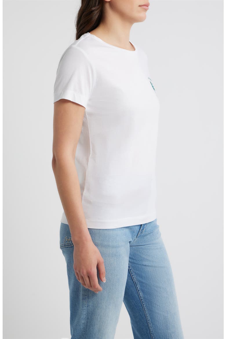 Elove Embroidered Short Sleeve Cotton T-Shirt, Alternate, color, WHITE