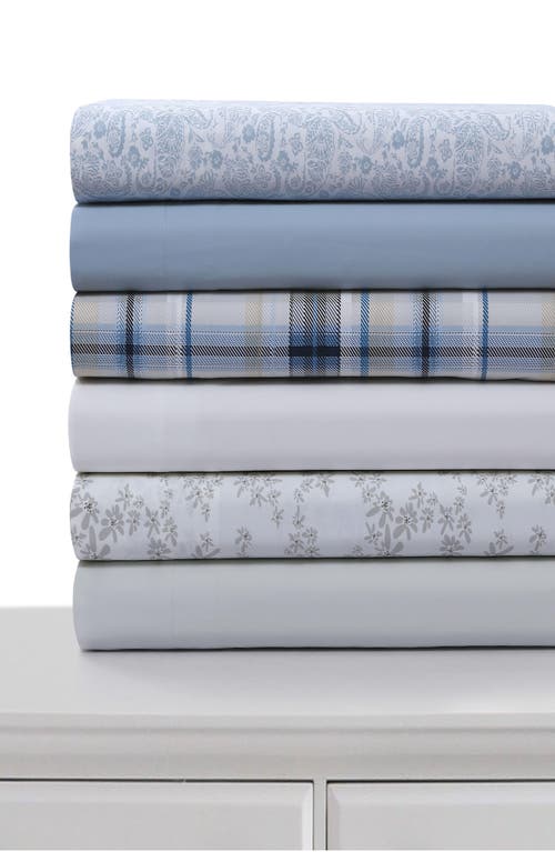 Azores Home 300 Thread Count Cotton Percale Sheet Set In Blue