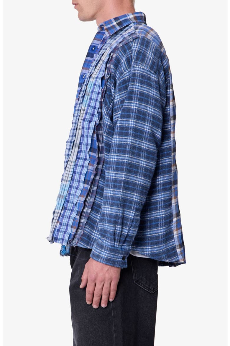 Patchwork Plaid Shirt, Alternate, color, BLUE/ MULTI