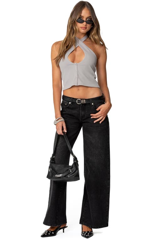 EDIKTED EDIKTED REISSA KEYHOLE HALTER CROP TOP 