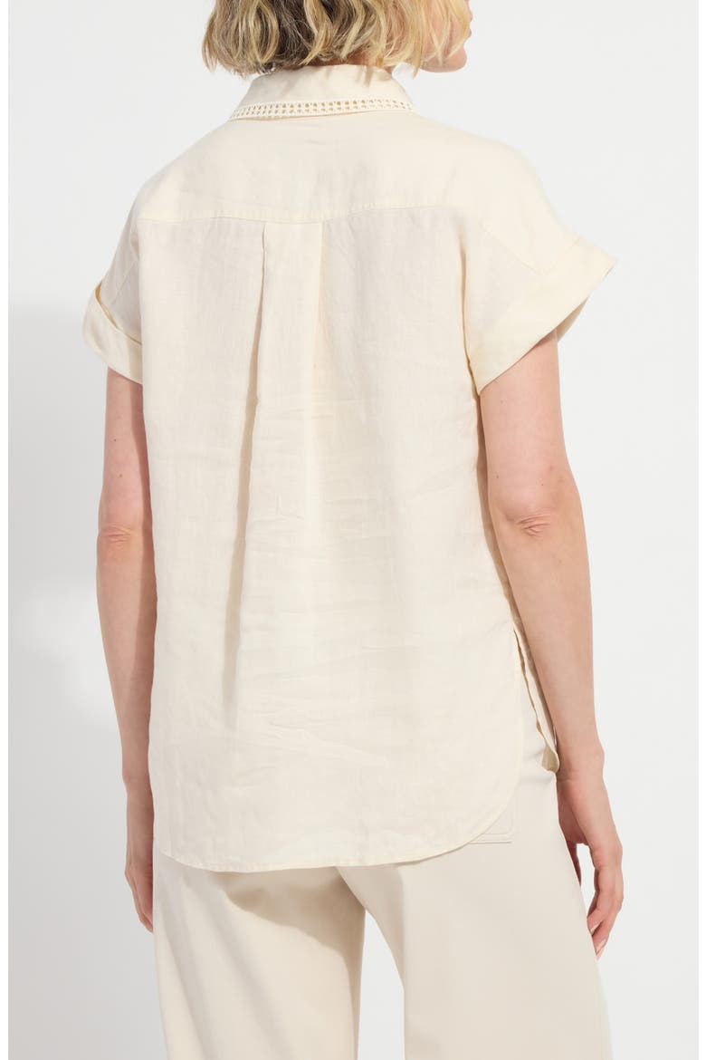 Althea High-Low Linen Top, Alternate, color, MACADAMIA