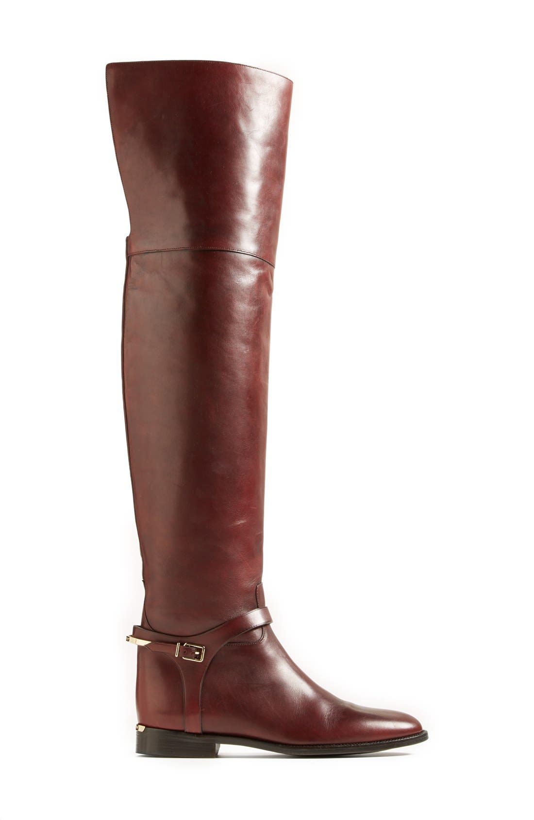 'Carmack' Over the Knee Boot, Alternate, color, BORDEAUX