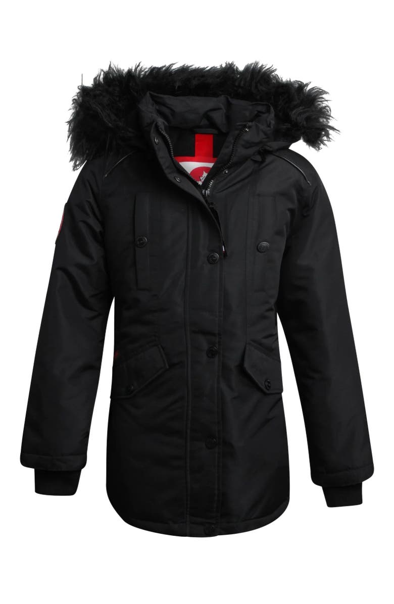 CANADA WEATHER GEAR Girls
 Winter Faux Fur Lining Ski Jacket, Main, color, 