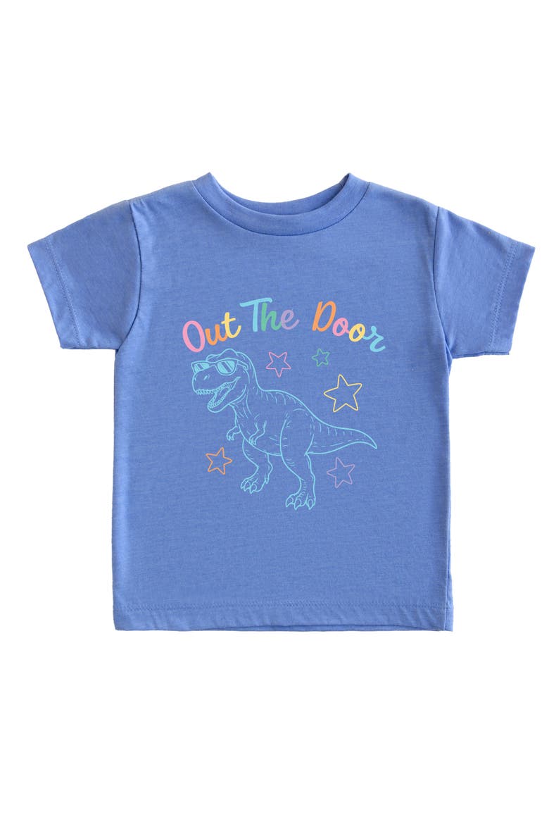 Out The Door Dinosaur Stars Short Sleeve T-Shirt Toddler, Main, color, Columbia