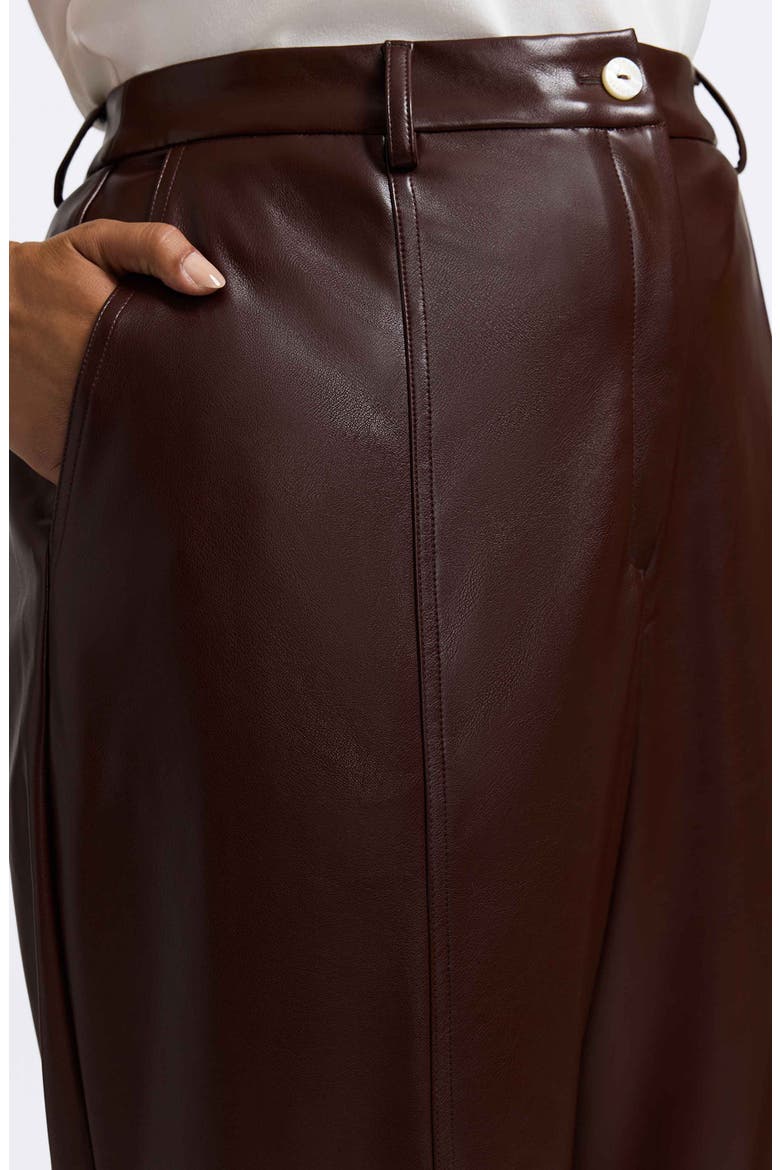 Ciara Wide Leg Faux Leather Pants, Alternate, color, CHICORY COFFEE