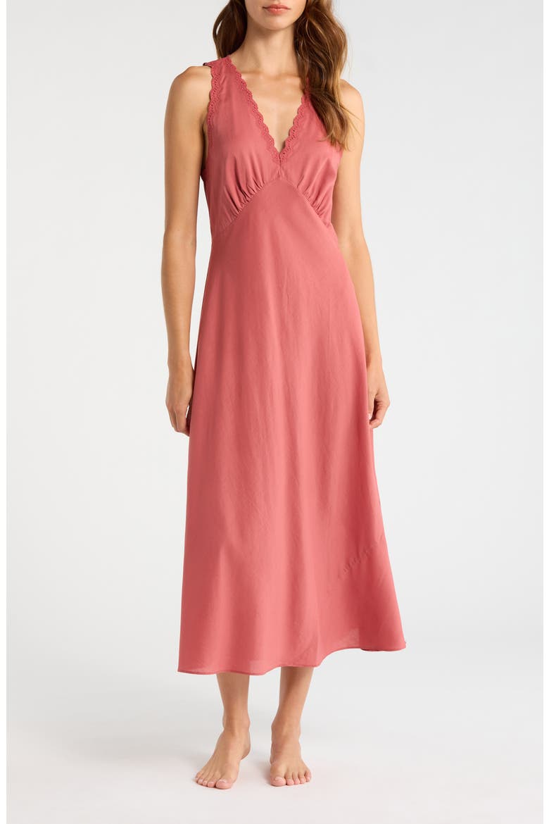 Lila Cotton Blend Nightgown, Main, color, ROSEWOOD