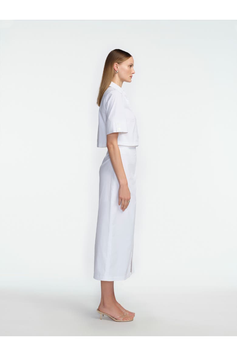 Cotton Poplin Wrap Skirt, Alternate, color, White