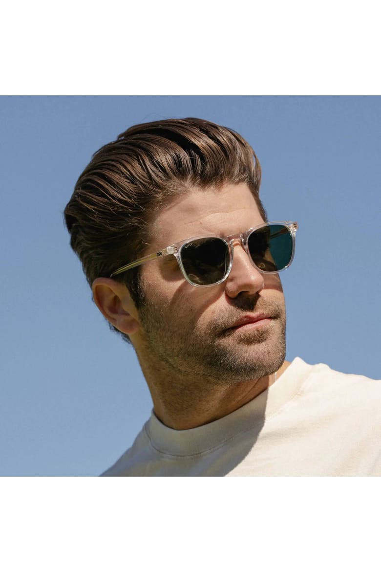 Nick - 51mm Polarized Rounded Square Sunglasses, Alternate, color, Clear